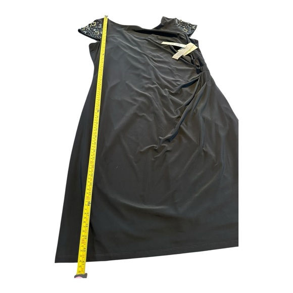 Eliza J 16W NWT Black Embellished Sleeve Ruched Christmas Party Cocktail Dress - Picture 8 of 16